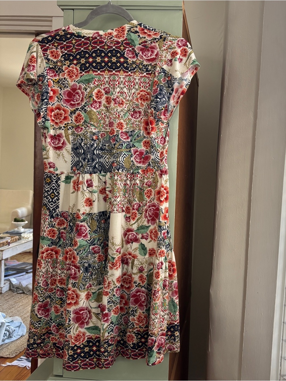 Johnny Was Aztec Flower Tiered Hem Dress SZ XXS Women - Picture 8 of 8
